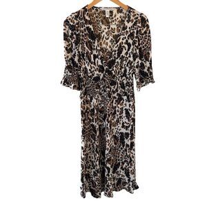 Diane Von Furstenberg Dress Women 4/S 100% Silk VNeck BodyCon Faux Wrap Boho